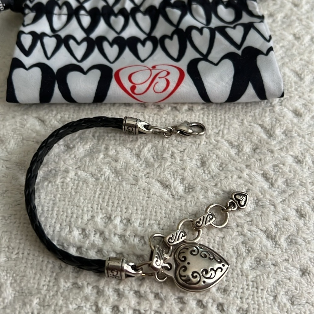 Brighton black braided leather bracelet